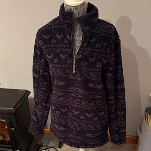 Women’s Navy Patterned Sherpa 1/4 Zip